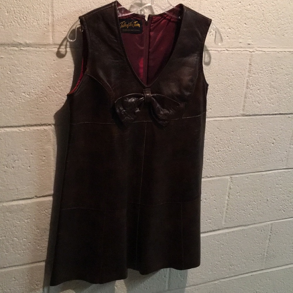 Vintage 70s Mod leather dress.